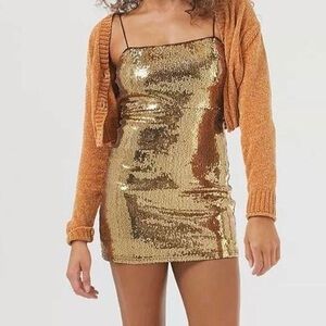 Urban Outfitters Gold Sequin Dress